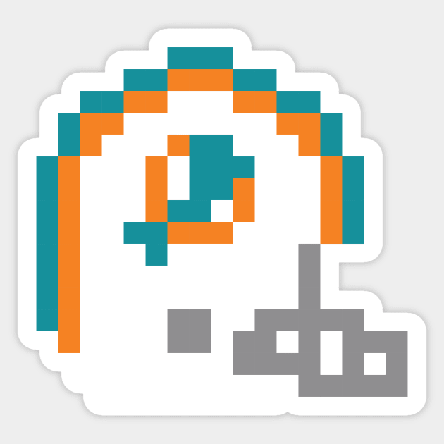 8 Bit Miami Dolphins Helmet Sticker by N8I